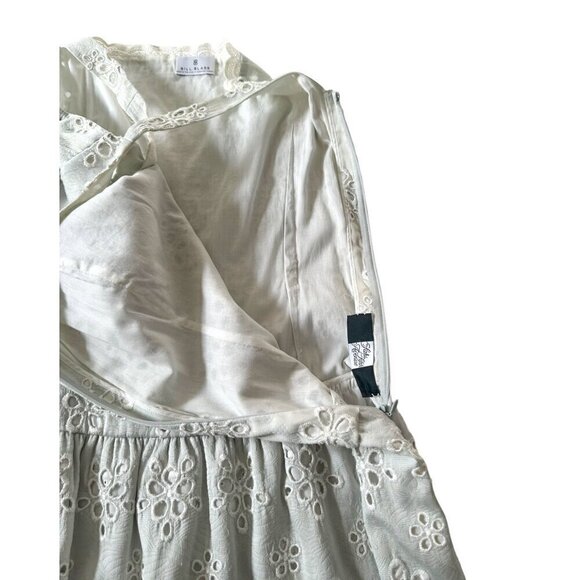 Bill Blass Silver Gray Eyelet Sleeveless Dress, Size 6 - Picture 13 of 16